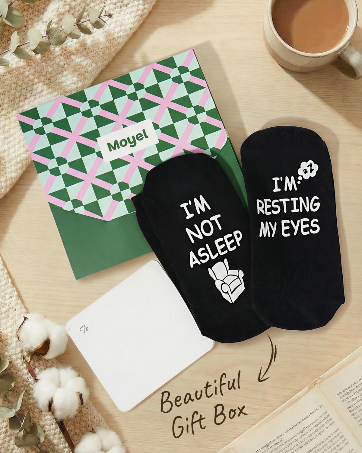 Chaussettes fantaisie « Je repose mes yeux » – Cadeau pour papa